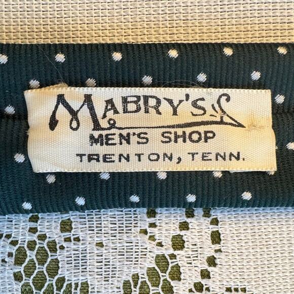 Vintage Gentry Beau Brummell Mens Repp Necktie Green Mini Dot Wide Polyester Y2K - Picture 8 of 11